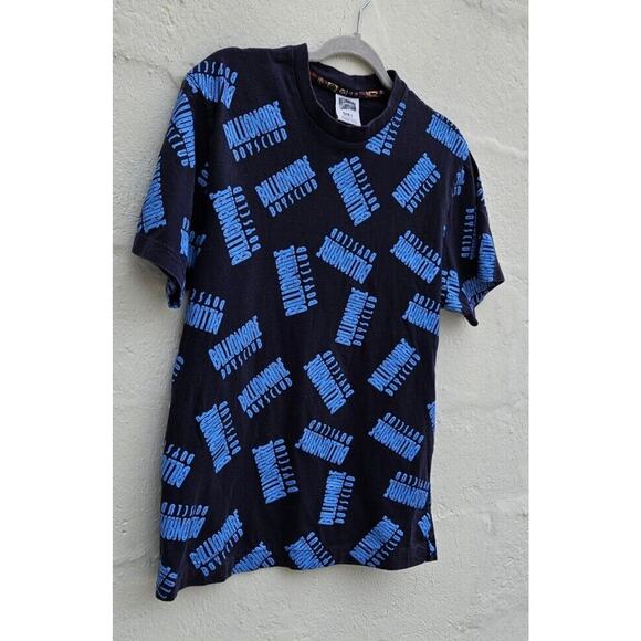 Billionaire Boys Club Mens T Shirt Large Blue All Over Logo Print Crew BBC Tee - Picture 3 of 9